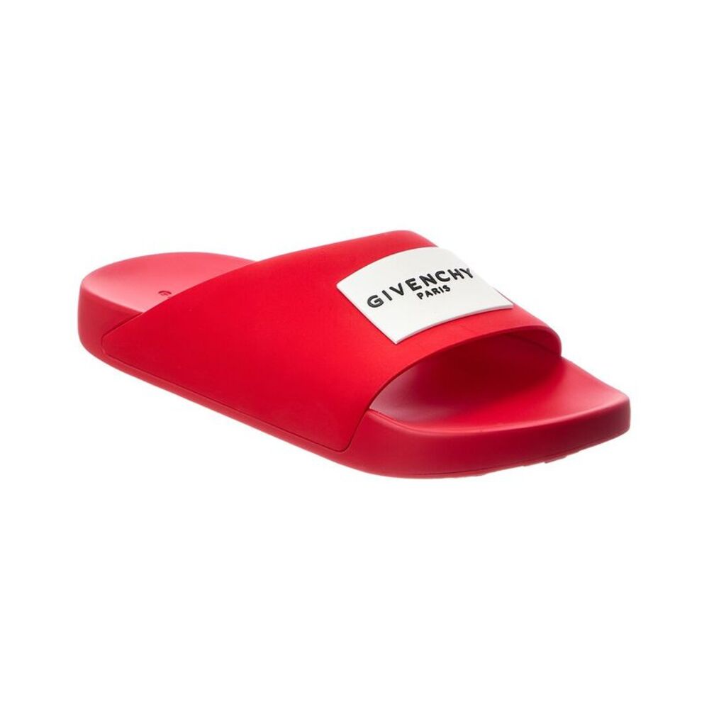 Givenchy Label Rubber Slide, Red